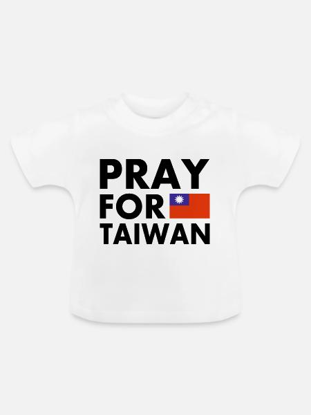 Pray for taiwan - Baby Bio-T-Shirt mit Rundhals - Weiß