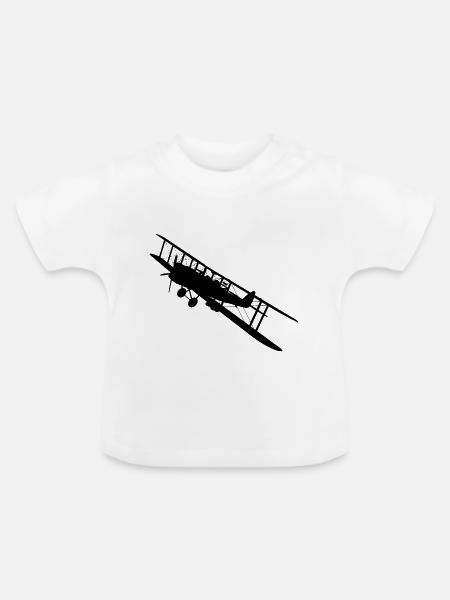 Doppeldecker Flugzeug von 1915 - Baby Bio-T-Shirt mit Rundhals - Weiß