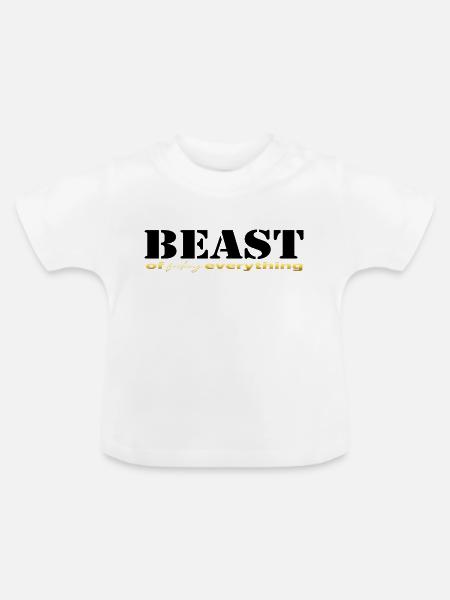 Beast everything black - Baby Bio-T-Shirt mit Rundhals - Weiß