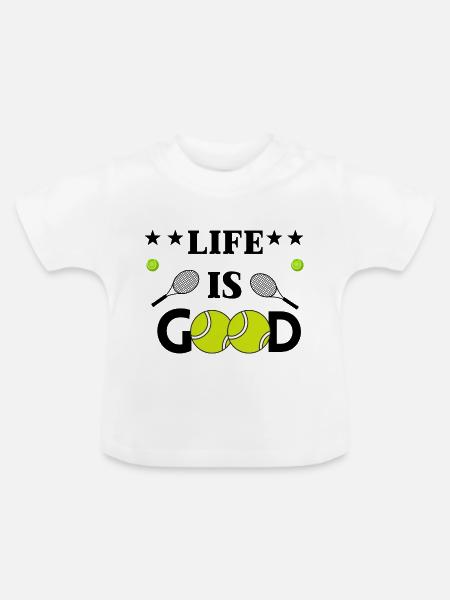 DAS LEBEN IST GUT - Baby Bio-T-Shirt mit Rundhals - Weiß