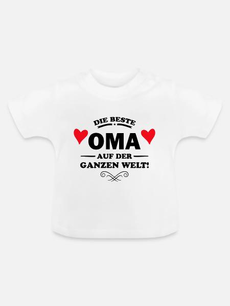 beste oma - Baby Bio-T-Shirt mit Rundhals - Weiß