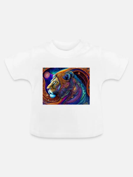 Löwe - Baby Bio-T-Shirt mit Rundhals - Weiß