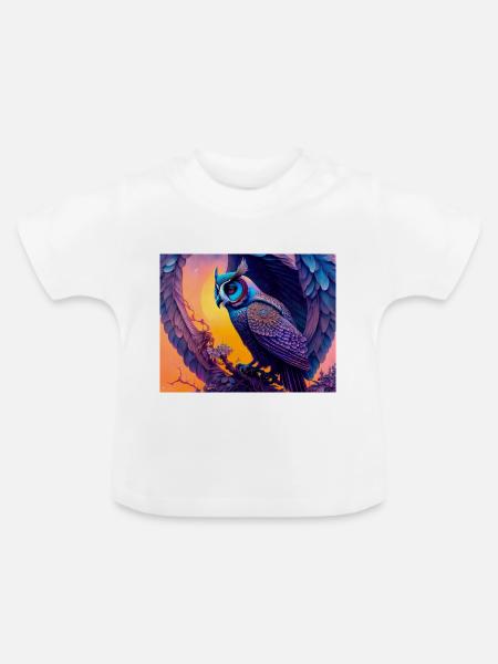 Eule - Baby Bio-T-Shirt mit Rundhals - Weiß
