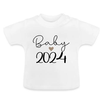 Bébé 2024 2 - T-shirt bio col rond Bébé - blanc - Devant