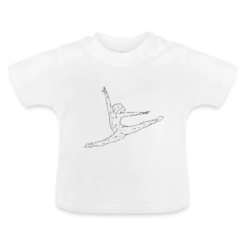 Gymnastics jump splits black - Baby Organic T-Shirt with Round Neck - white - Front