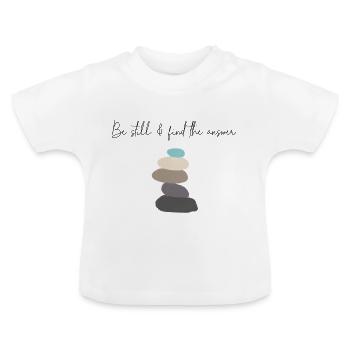 There is strength in silence - Baby Organic T-Shirt with Round Neck - white - Front