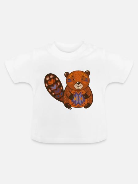 Wildtiere - Baby Bio-T-Shirt mit Rundhals - Weiß