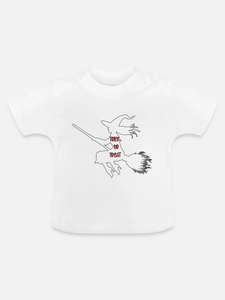 Süßes oder Saures Hexe - Baby Bio-T-Shirt mit Rundhals - Weiß