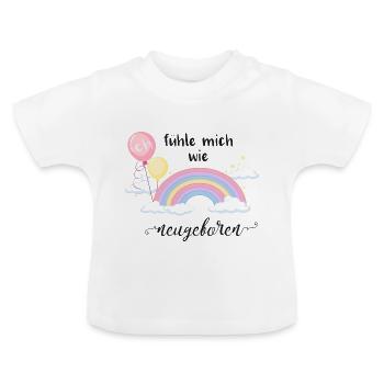 Ich fühle mich wie neugeboren Mädchen - Baby Bio-T-Shirt mit Rundhals - Weiß - Vorne