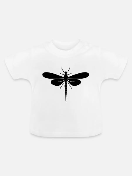 Libelle - Baby Bio-T-Shirt mit Rundhals - Weiß