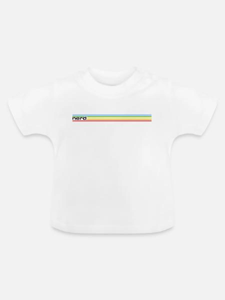 NERDY forever - nerd Rainbow - Baby Bio-T-Shirt mit Rundhals - Weiß
