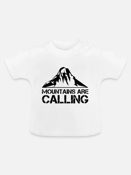berge mountains - Baby Bio-T-Shirt mit Rundhals - Weiß