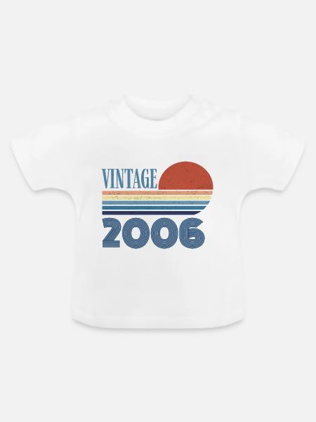 Jahrgang 2006 - Baby Bio-T-Shirt mit Rundhals - Weiß