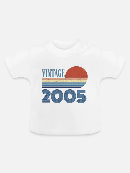 Jahrgang 2005 - Baby Bio-T-Shirt mit Rundhals - Weiß