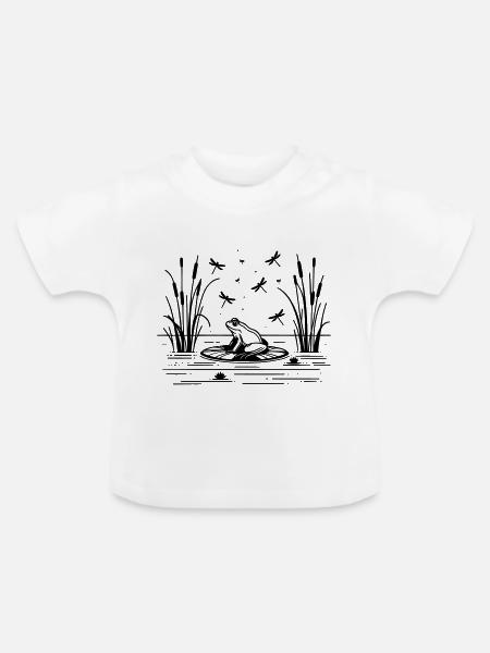 Frosch - Baby Bio-T-Shirt mit Rundhals - Weiß
