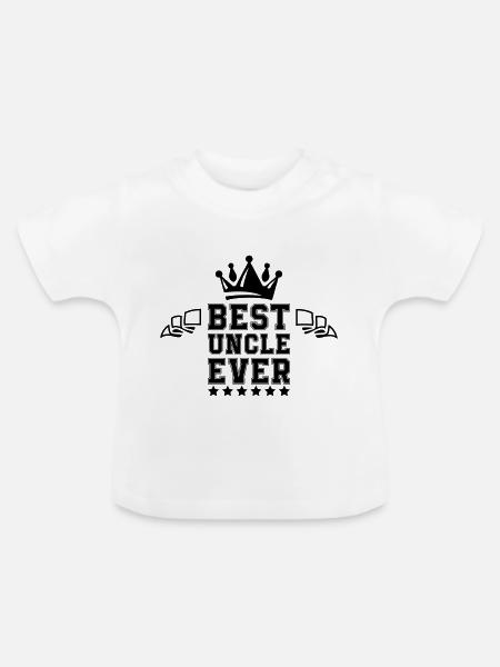 best uncle ever - Baby Bio-T-Shirt mit Rundhals - Weiß