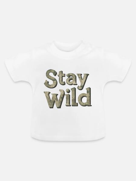 WILD BLEIBEN - Baby Bio-T-Shirt mit Rundhals - Weiß