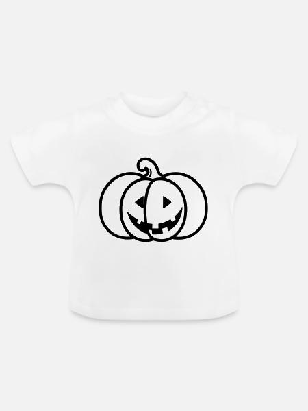 Kürbis - Baby Bio-T-Shirt mit Rundhals - Weiß