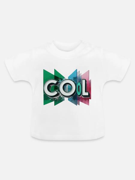 Cool - Wortdesign - Baby Bio-T-Shirt mit Rundhals - Weiß