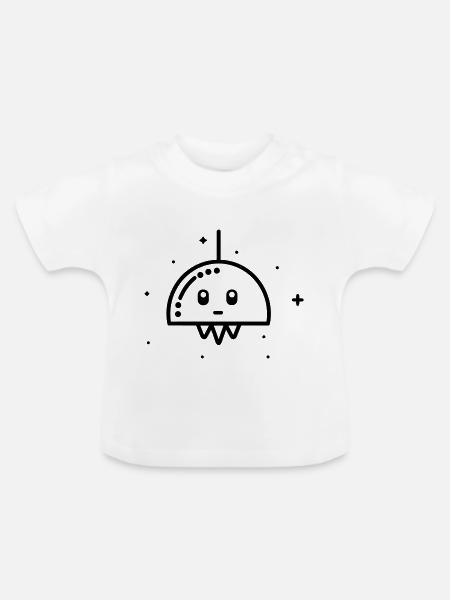 fliegende Untertasse - Baby Bio-T-Shirt mit Rundhals - Weiß
