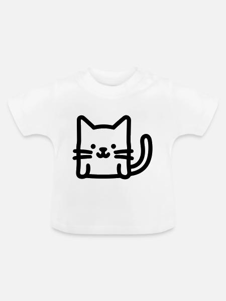 Katze - Baby Bio-T-Shirt mit Rundhals - Weiß