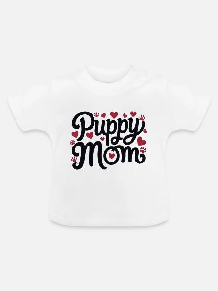 Hündchen - Baby Bio-T-Shirt mit Rundhals - Weiß