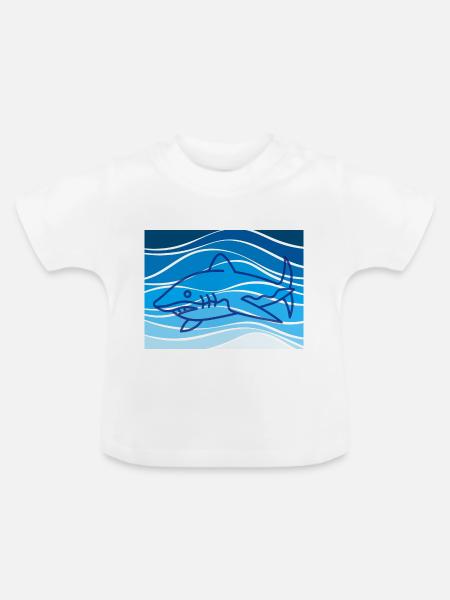 Haifisch - Baby Bio-T-Shirt mit Rundhals - Weiß