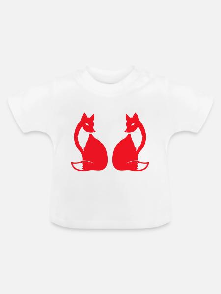 fox 2 - Baby Bio-T-Shirt mit Rundhals - Weiß