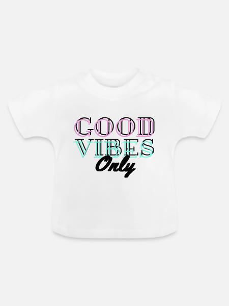 positive Energie - Baby Bio-T-Shirt mit Rundhals - Weiß