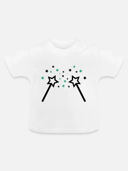 zauberstab 002 - Baby Bio-T-Shirt mit Rundhals - Weiß