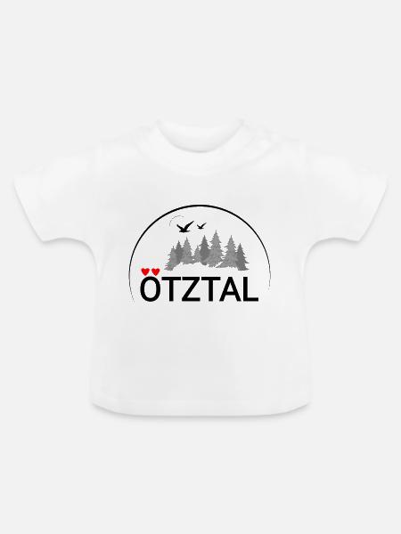 Ötztal Liebe - Baby Bio-T-Shirt mit Rundhals - Weiß