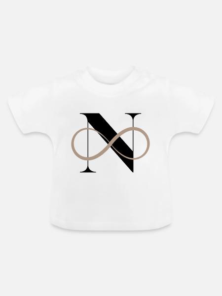 Unendlicher Buchstabe n - Baby Bio-T-Shirt mit Rundhals - Weiß