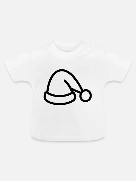 Weihnachtsmütze - Baby Bio-T-Shirt mit Rundhals - Weiß