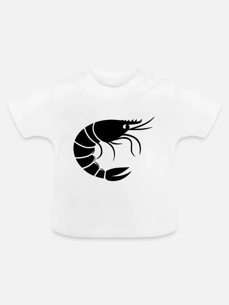 Garnele - Baby Bio-T-Shirt mit Rundhals - Weiß