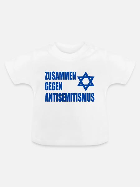 zusammen gegen antisemitismus - Baby Bio-T-Shirt mit Rundhals - Weiß