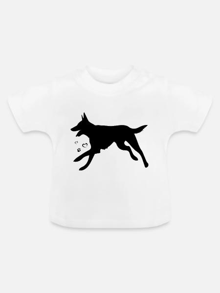 Belgischer Malinois-Schäferhund - Baby Bio-T-Shirt mit Rundhals - Weiß