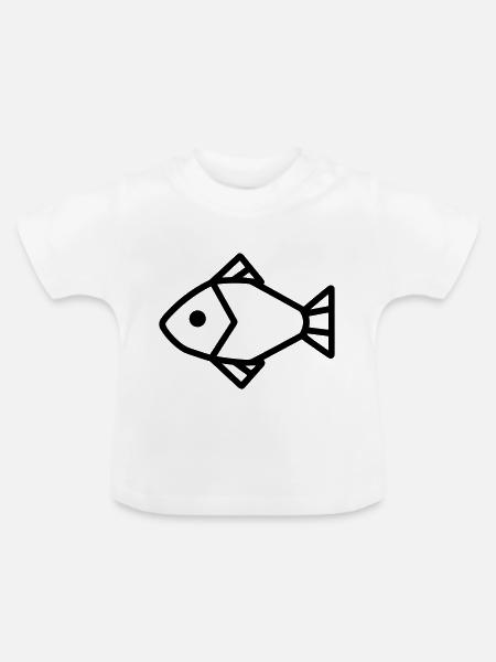 Fisch - Baby Bio-T-Shirt mit Rundhals - Weiß