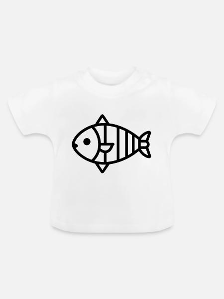 Fisch - Baby Bio-T-Shirt mit Rundhals - Weiß