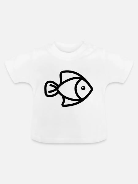 Fisch - Baby Bio-T-Shirt mit Rundhals - Weiß