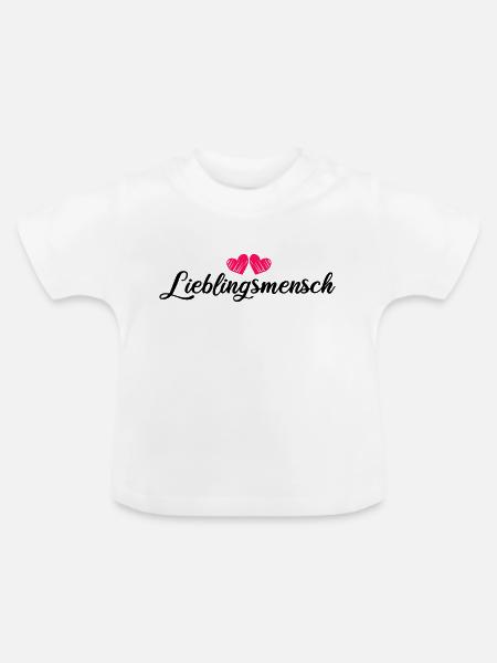 Lieblingsmensch - Baby Bio-T-Shirt mit Rundhals - Weiß