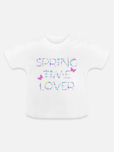 Springtime Lover - Baby Bio-T-Shirt mit Rundhals - Weiß