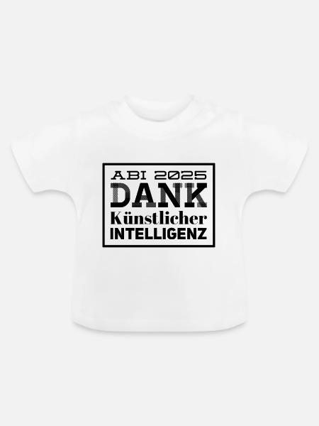 ABI Shirt - Baby Bio-T-Shirt mit Rundhals - Weiß