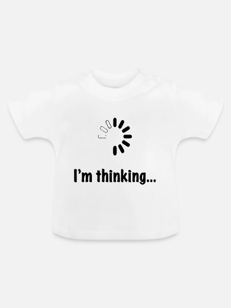 Ich denke nach. - Baby Bio-T-Shirt mit Rundhals - Weiß