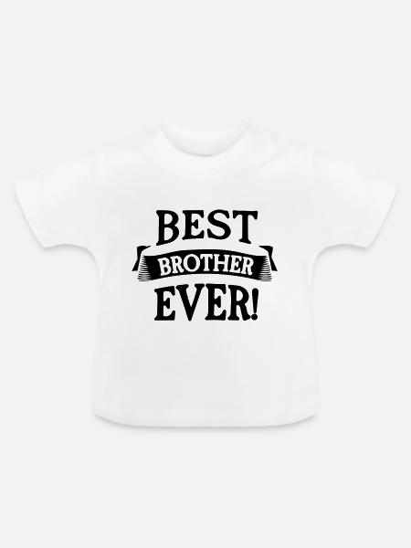 bester Bruder aller Zeiten - Baby Bio-T-Shirt mit Rundhals - Weiß