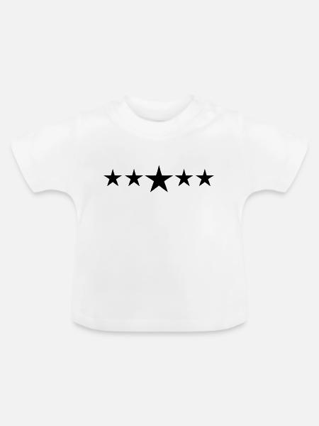 sterne - Baby Bio-T-Shirt mit Rundhals - Weiß