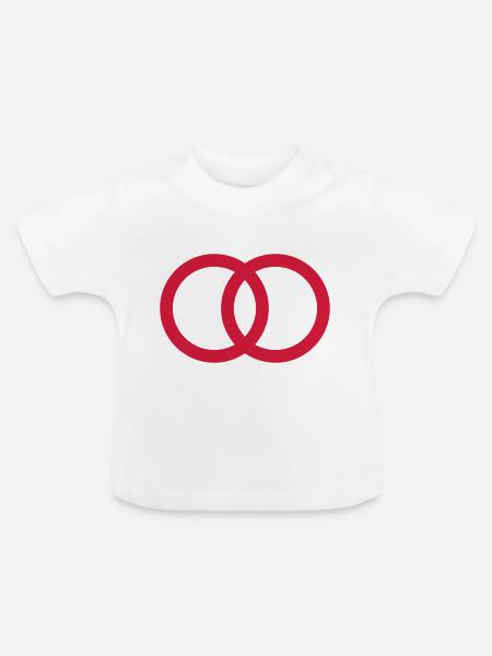 kreise - Baby Bio-T-Shirt mit Rundhals - Weiß