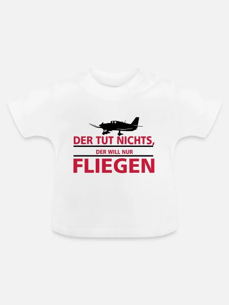 nurfliegen_robin - Baby Bio-T-Shirt mit Rundhals - Weiß