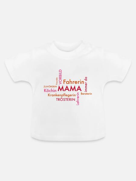 Mama - Baby Bio-T-Shirt mit Rundhals - Weiß