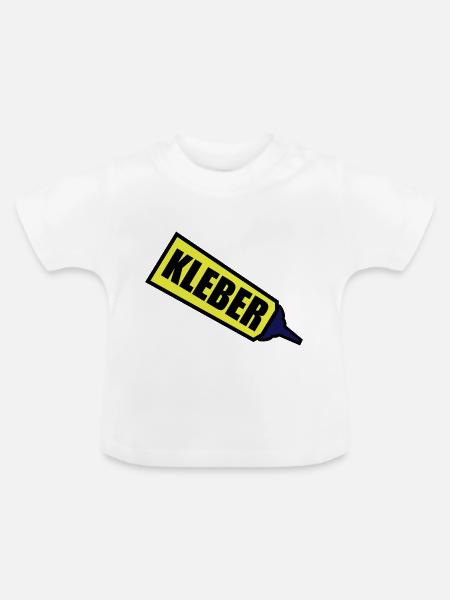 kleber_3c - Baby Bio-T-Shirt mit Rundhals - Weiß