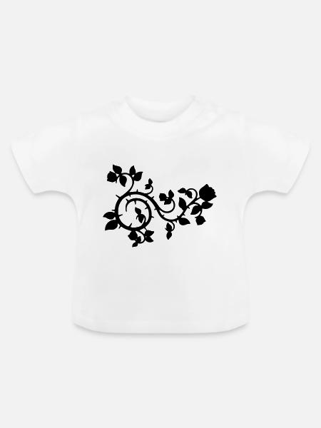 Rosen - Baby Bio-T-Shirt mit Rundhals - Weiß